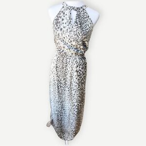 Banana Republic Factory Halter Neck Lightweight A-Line Tie Back Maxi Dress. 0.